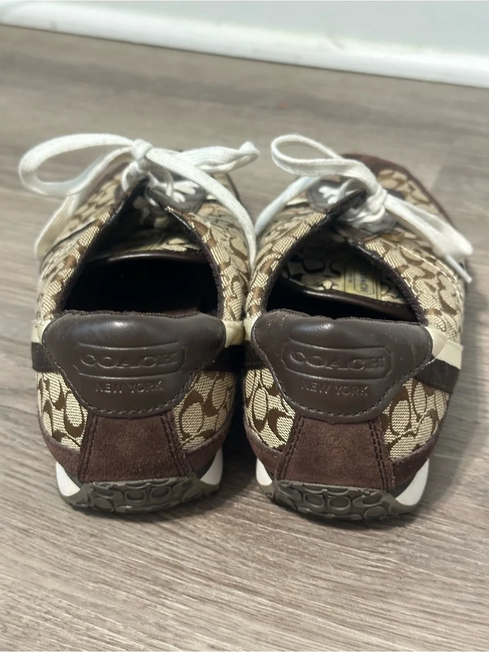 Coach Brown & Cream Signature Logo Sneakers